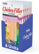 INABA Premium Hand-Cut Grilled Chicken Fillet Cat 1 Count (Pack of 6) 