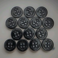 Vintage U. S. Navy Anchor Buttons 1960s Era Dress Pants 14 Buttons Navy Blue