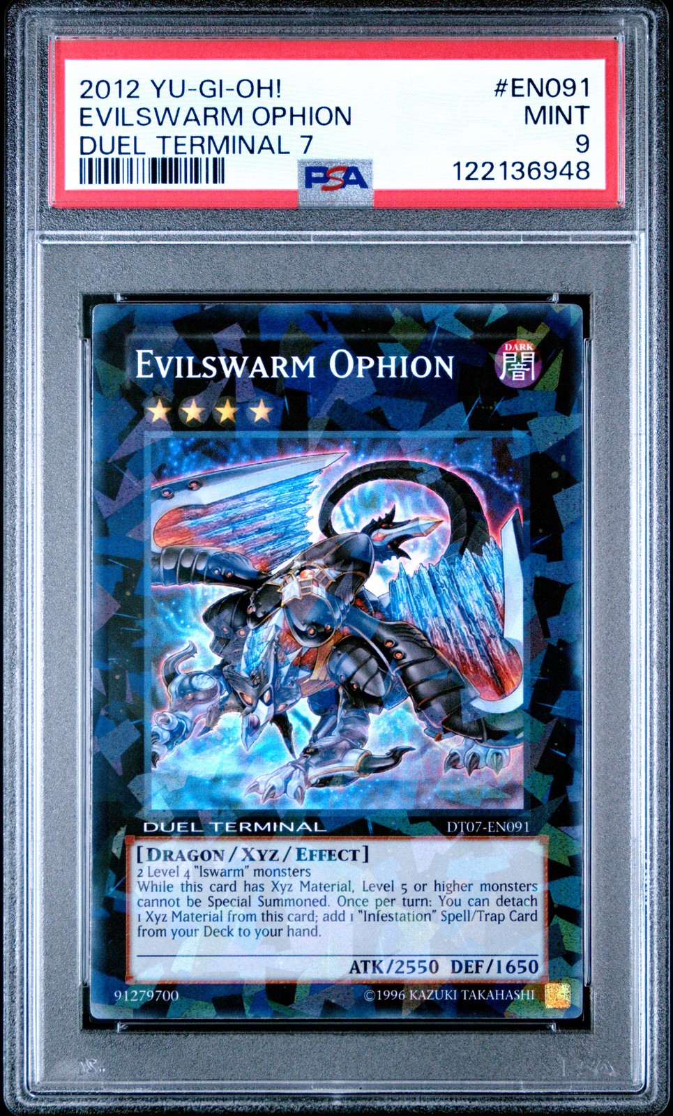 2012 YU-GI-OH! DUEL TERMINAL 7 #EN091 EVILSWARM OPHION PSA 9