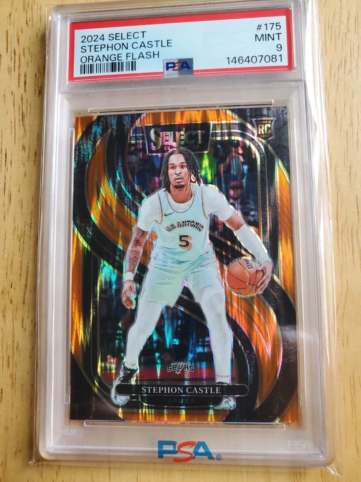 🏀 2024 Select Stephon Castle ROOKIE SP Orange Flash PSA 9 #175 🔥 SPURS 🔥 🔥