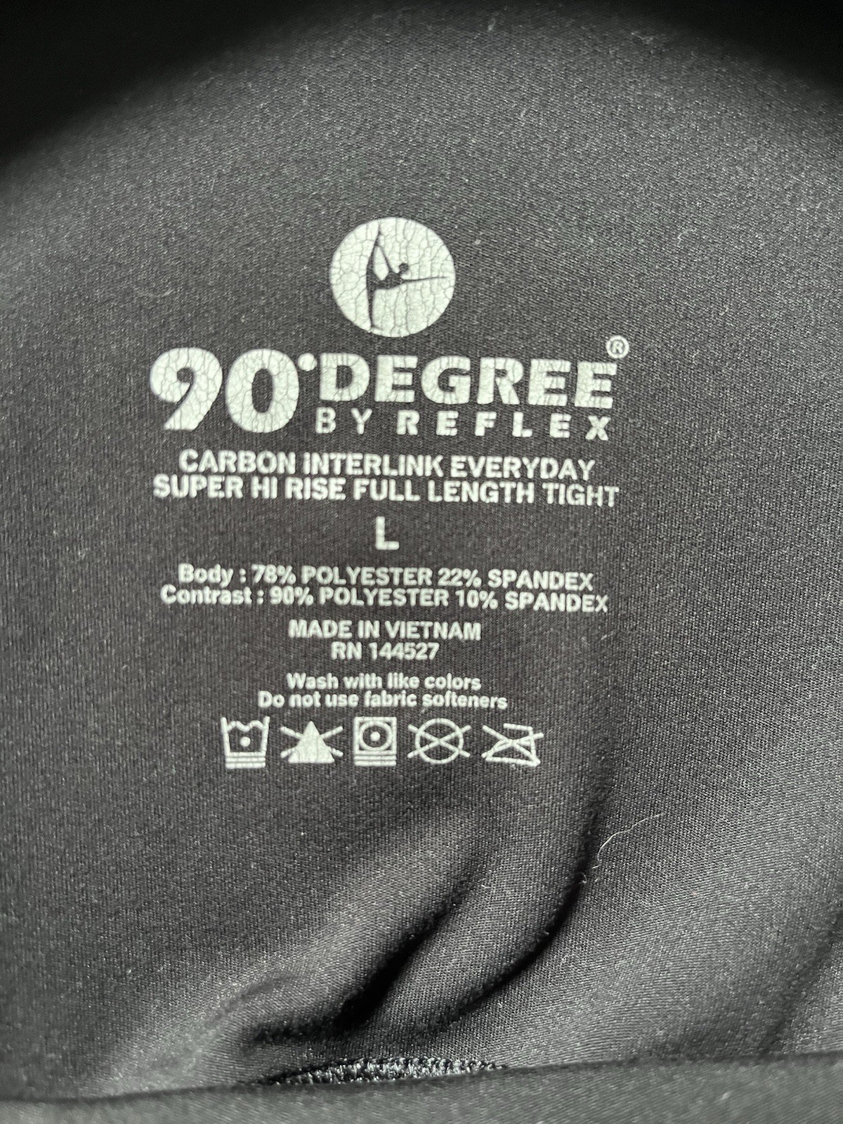 90 Degrees By Reflex Black Super High Rise Full Length Tight L