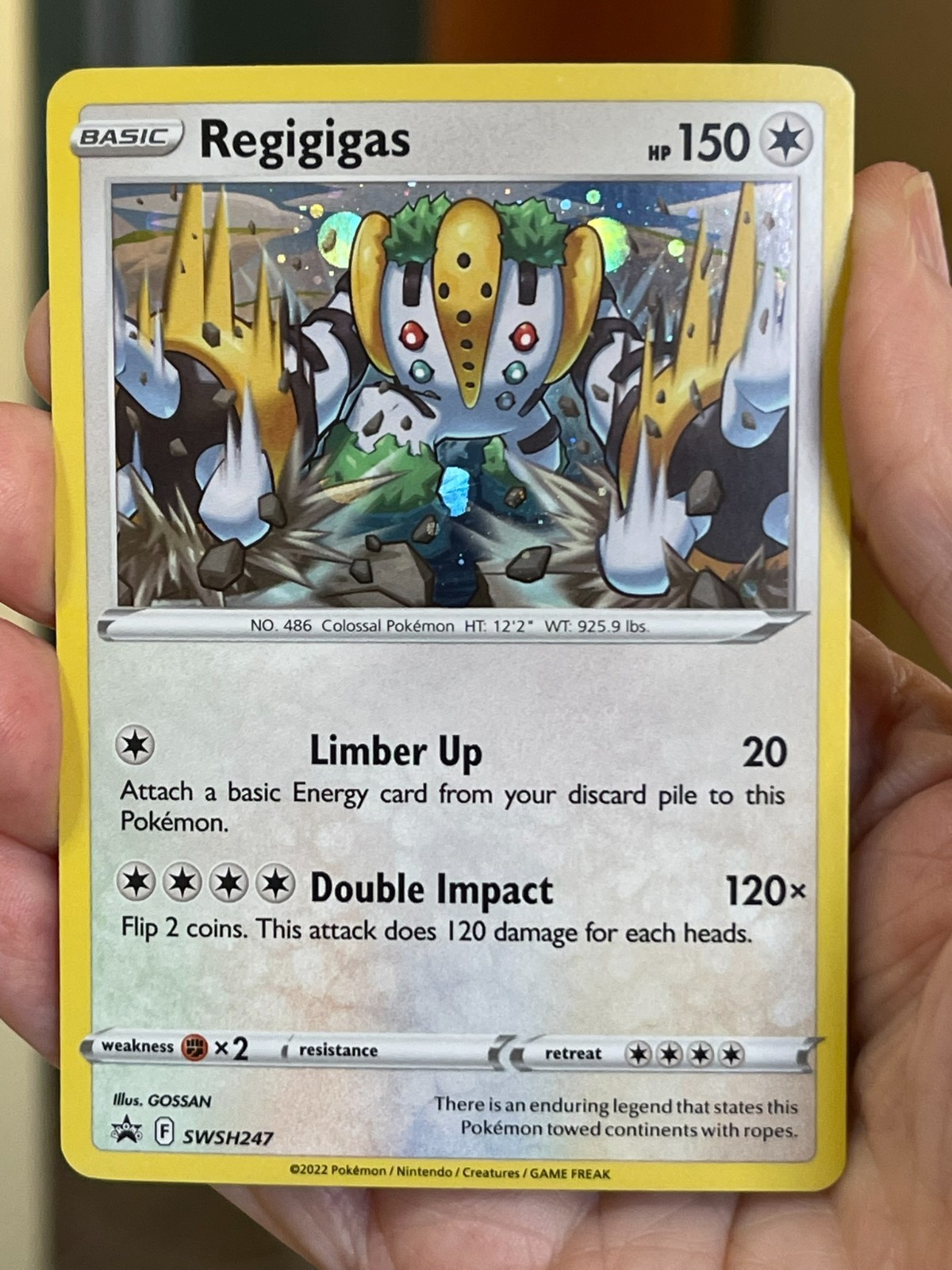 POKEMON REGIGIGAS SWSH247 BLACK STAR PROMO COSMOS HOLOFOIL NM CARD