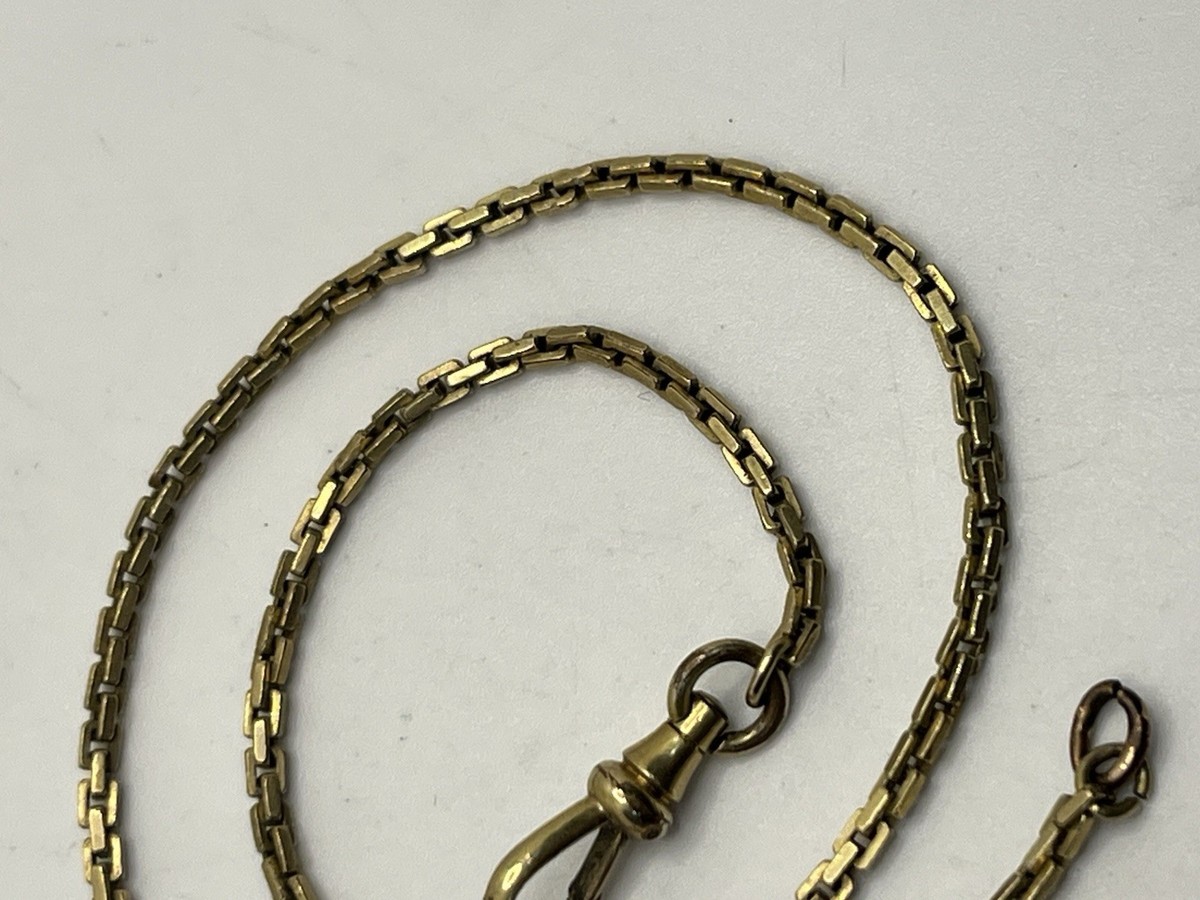 20世紀初頭｜アメリカ｜Simmons社｜ウォッチチェーン Simmons Albert dog clip pocket watch chain gold tone vintage | eBay