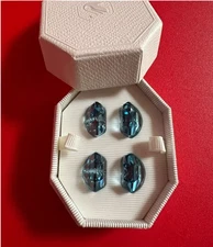 Swarovski Lucent Stud Earrings blue silver tone brand new genuine + gift bag💕