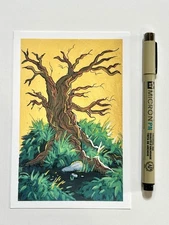  4 x 6 Afternoon Tree Illustration Print