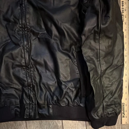 Members Only Iconic Racer Men's Black Full Zip Polyurethane Lined 2XL/3XL image 3