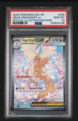 2026 POKEMON ASCENDED HEROES SPECIAL ILLUSTRATION RARE MEGA DRAGONITE EX PSA 10