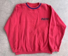 Vintage BUGLE BOY Sweatshirt large Embroidered Mini Logo Spellout Red 80s 90s