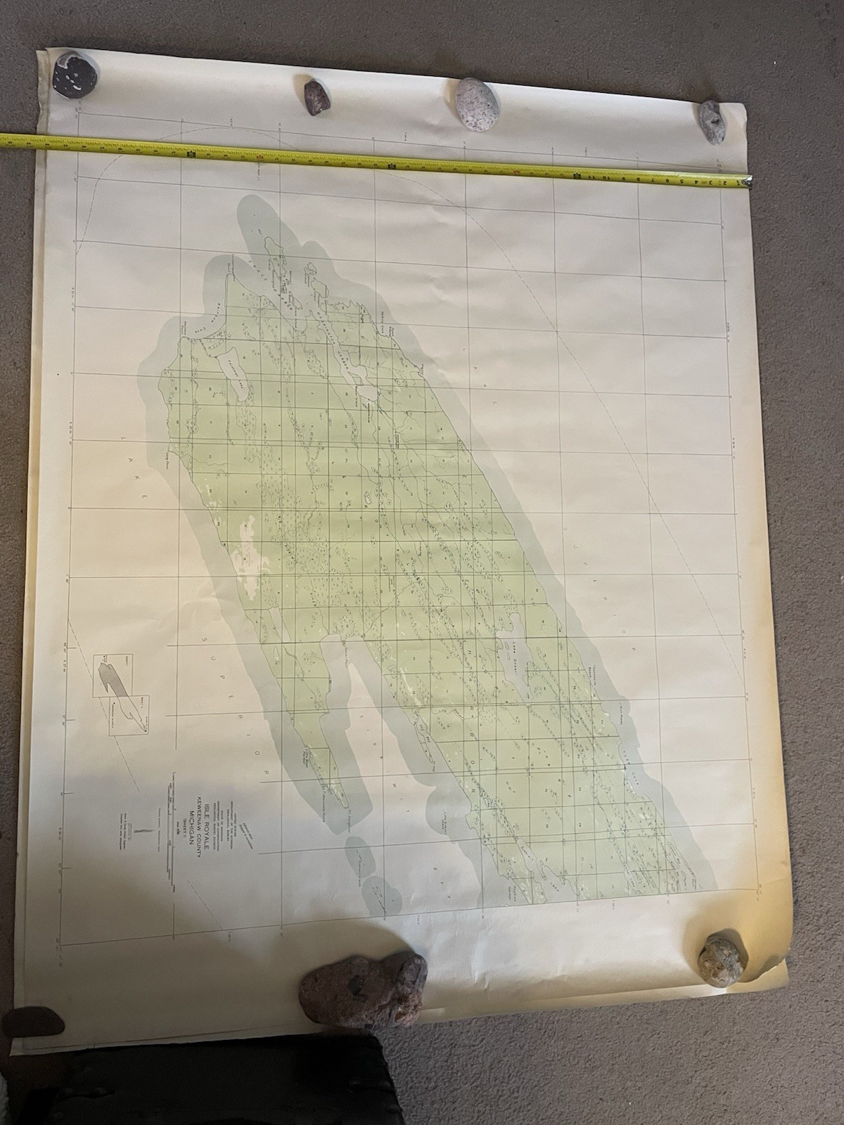 Isle Royal Keweenaw Michigan GeologicalSurveyMap56x44Inches Both Sheets 1 And 2