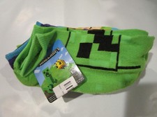 New Minecraft boys No Show socks green shoe size 10-4