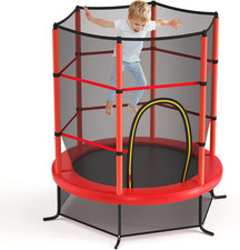 Toddler Trampoline, 55  Trampoline for Kids with Bottom-To-Top All-Round Enclosu