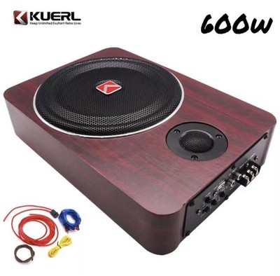 8'' Under Seat Powered Subwoofer Active Hideaway Car/Truck Sub With Amp Kit 600W