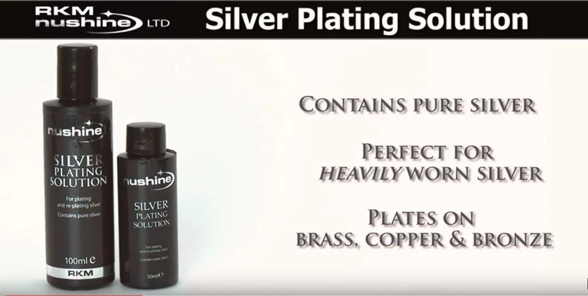 Nushine Silver Plating Solution 50ml permanently plate PURE SILVER onto worn....