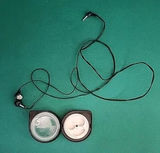 Vintage Koss Earbuds Headphones 3.5mm Wired with Case, Black, Works As-Is