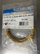 Lot of 15 - ICC 10ft, Yellow, Cat5e Molded Boot Patch Cord ICPCSJ10YL