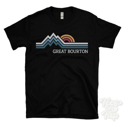 TOLLES BOURTON RETRO LOGO PARODIE T-SHIRT Oxfordshire Bourton Cherwell District