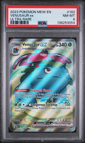 2023 POKEMON MEW EN-151 ULTRA RARE #182 VENUSAUR EX PSA 8