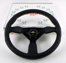 Personal Steering Wheel Grinta 350 Mm Black Leather Yellow Stitching