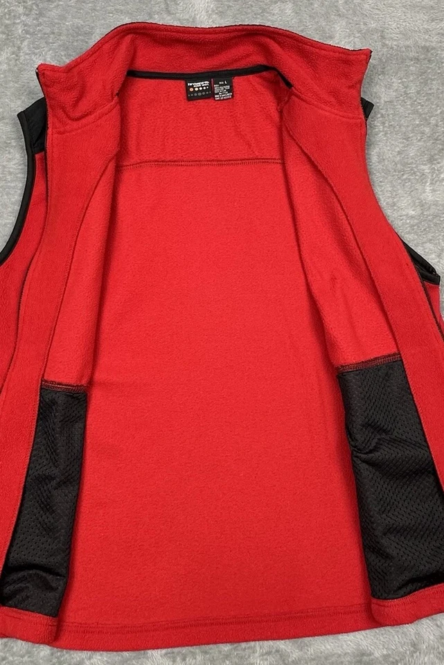 Chaleco Prospirit Para Hombres Grande Rojo Activo Deporte Cremallera Completa Vellón Senderismo Camping Informal Foto 4 de 4