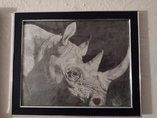 Original Prison Artwork Tattoo Artists Drawing Of Rhino One Of A Kind