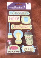 RETIRED STICKO THEMED SCRAPBOOK STICKERS CHORES KIDS CLEANING ALLOWANCE *