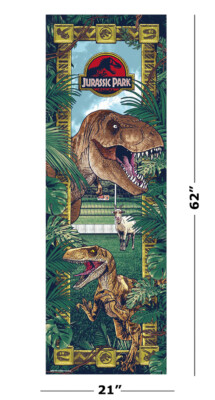 Jurassic Park - Door Movie Poster (Dinosaurs - T-Rex