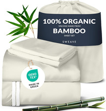 Luxuriously Soft Organic Bamboo Viscose Queen Sheet Set - Ivory
