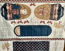 Craft Fabric Panel, Navy Blue-Pink Doll, CRANSTON VIP SCREEN PRINT/WORKS CO.