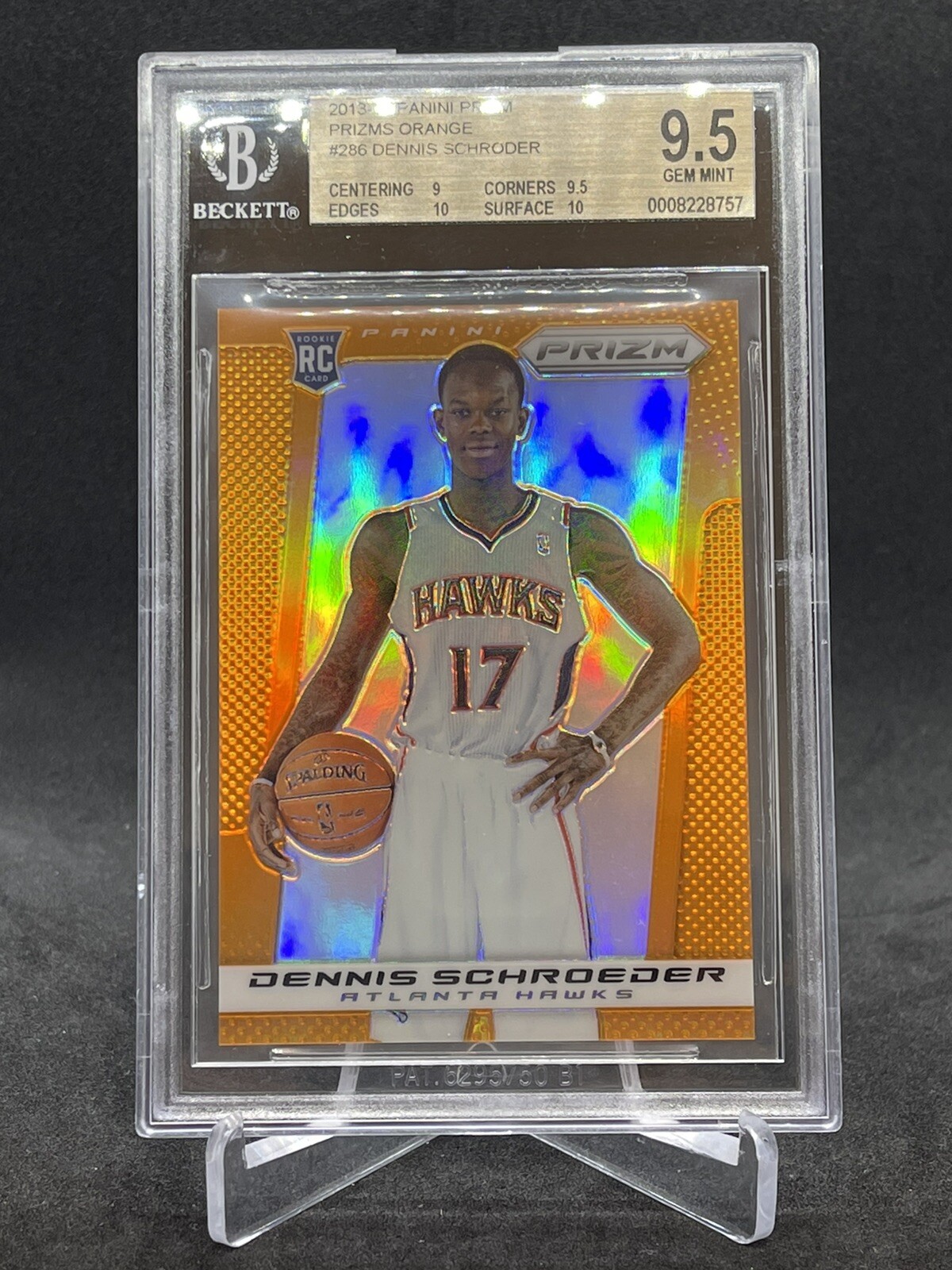 2013-14 Panini Prizm Dennis Schroeder Schroder Orange 30/60 RC BGS 9.5 Lakers
