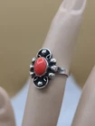 Vintage Mexican Silver RED Ring Sign FCP