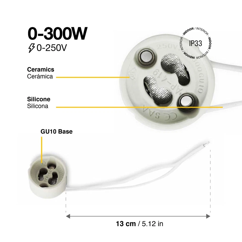 10 PCS - Wire Connection Socket Holder for GU10 LED Light or Halogen Light Bulb - Image 3 of 4