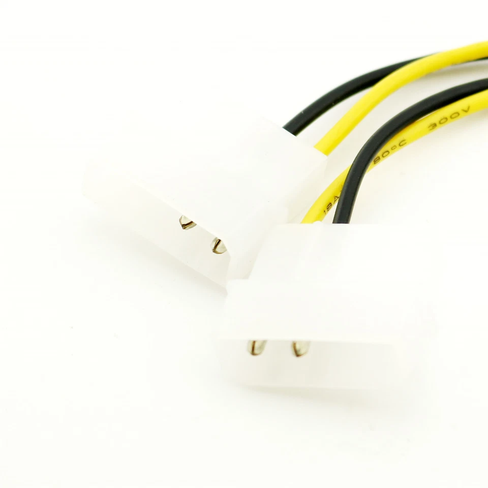 100x ATX 4 Pin EPS to 2 x 4Pin Molex Male Motherboard Power Supply Adapter Cable - Image 4 of 4