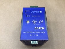 LUTZE DRA240-24B POWER SUPPLY 24VDC 10A 115/230VAC XLNT  11D56PR5 IAC