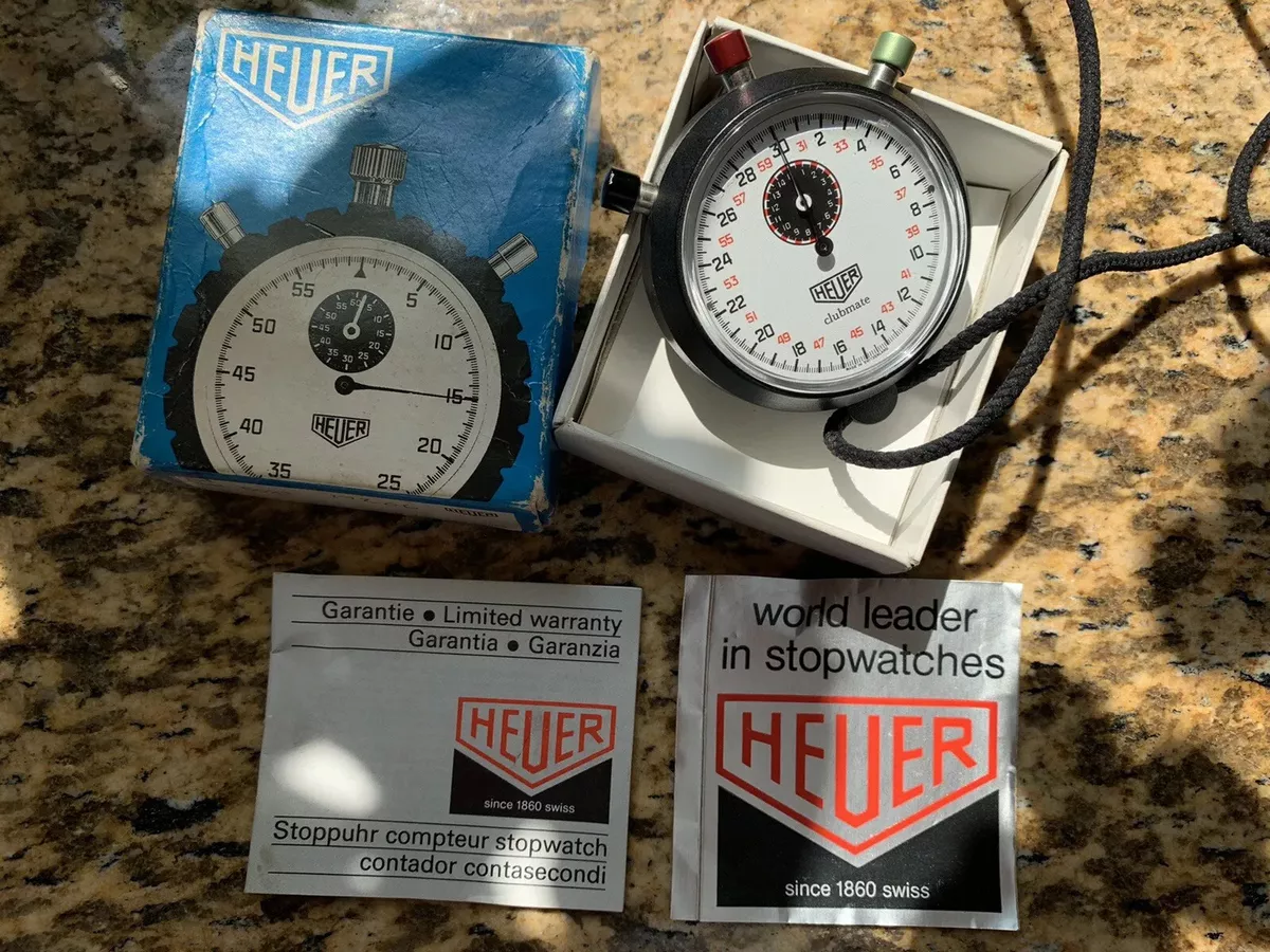Vintage Heuer Stopwatch Ref.5022 in Box With Old Warranty and