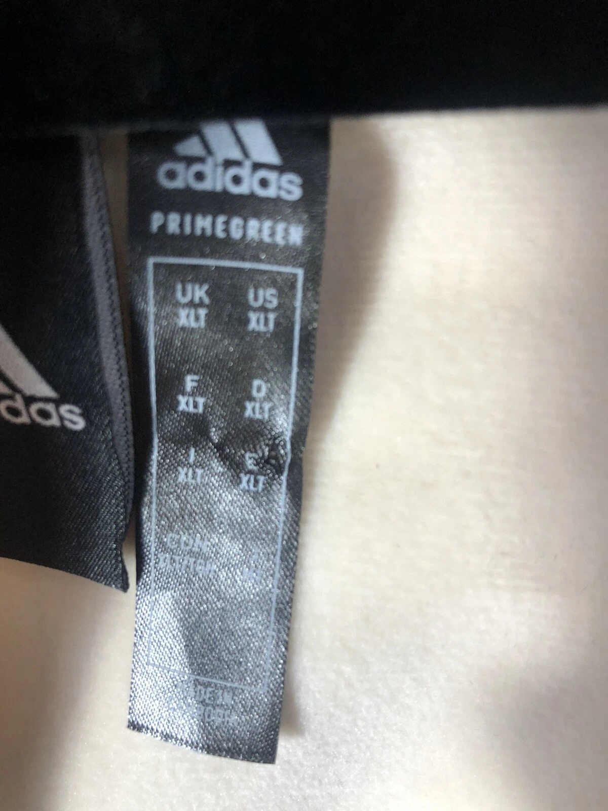 OFF WHITE Felpa con cappuccio Adidas da uomo cerniera intera bianca XLT