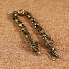 Pure Vintage Brass Dragon Head Bracelet Jewelry Fashion Hand Chain Bangle Craft