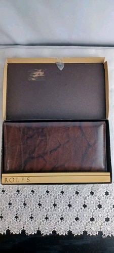 Vintage Rolfs braunes amerikanisches klassisches Scheckbuch Taschensekretär neu hergestellt in den USA - Bild 1 von 15