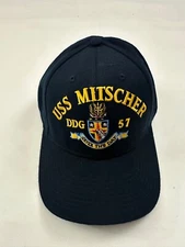 The Corps USS Mitscher DDG 57 Logo Blue Baseball Cap Hat One Size