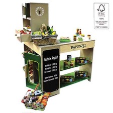 Kaufladen Spielzeug "Rapunzel" mit Naturkost Motiv hochwertiges Holz ab 3 Jahren