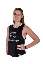 Team Sanctum Slogan Vest Fitness Activewear Size M - Sweat It  s My Body Crying