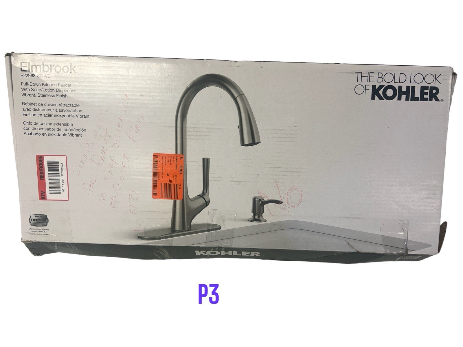 Kohler Elmbrook SingleHandle PullDown Sprayer Kitchen Faucet
