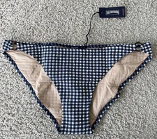 NWT VILEBREQUIN BIKINI BOTTOM CHECKERED BLUE & WHITE - WOMEN - US 34
