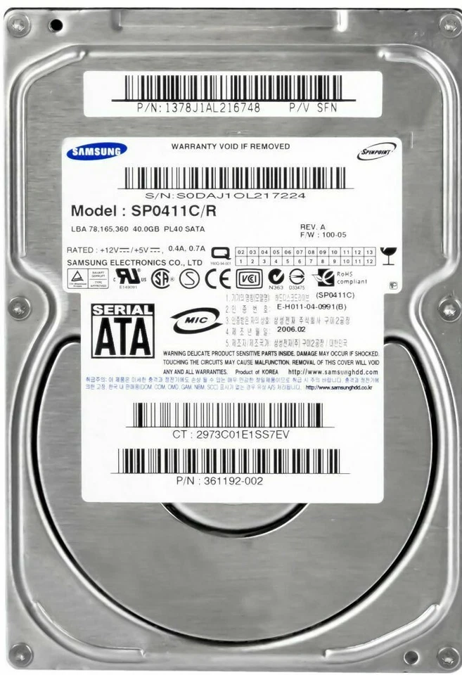 Hard Drive Samsung Spinpoint PL40 SP0411C/R 40GB 7200RPM 2MB SATA 3.5'' - Image 3 of 3