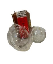 Libbey Glass 1970s Vintage Hanging Crystal Bubble Net Fish Bowl Retro Terrarium