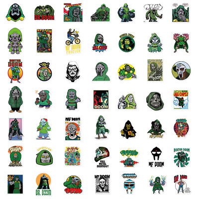50x MF DOOM Stickers - Mixed Size, Vinyl, Waterproof For Laptop, Guitar, Skateboard