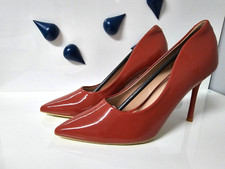 Women's Pointed Toe Pumps Faux Patent Leather 8cm High Stiletto Heel Party Shoes