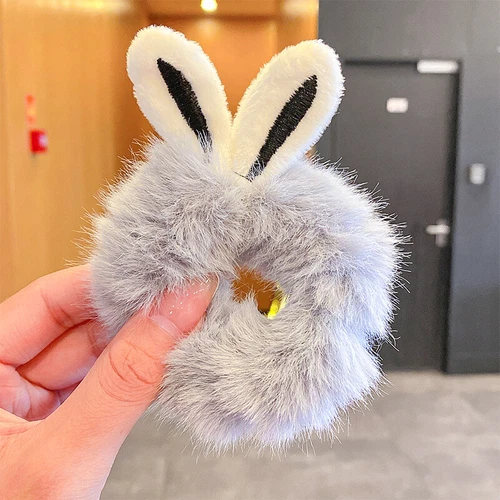 2X Plüsch Haargummi Hase Kaninchen Rabbit Mädchen Haarschmuck 15 Farben - Bild 8 von 21