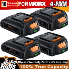 4pack For WORX 20V MAX Extend Lithium Battery 20 Volt WA3520 WA3525 WA3575 WG155