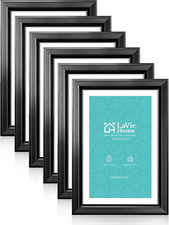 4X6 Picture Frame Set of 6, Display Pictures 4X6 without Mat, 4 X 6 Frame with H
