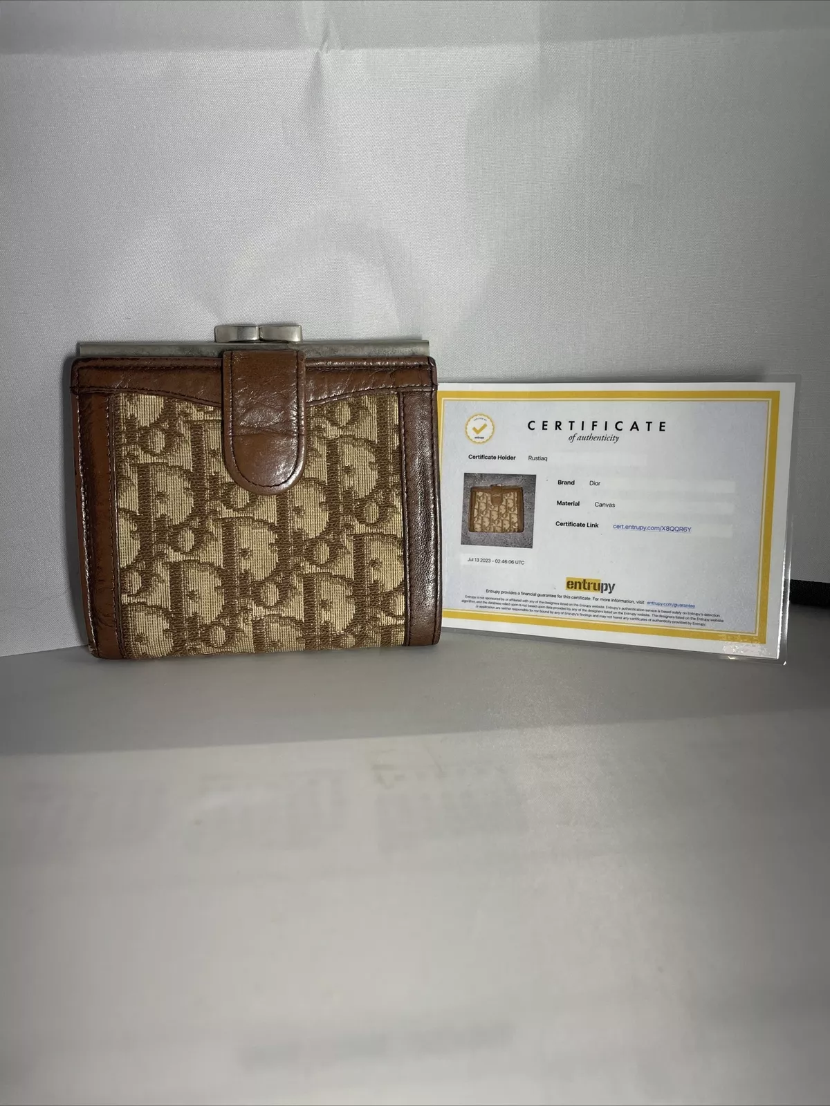 Authentique sac à main français Christian Dior vintage motif diorissimo Kisslock
